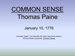 COMMON SENSE Thomas Paine