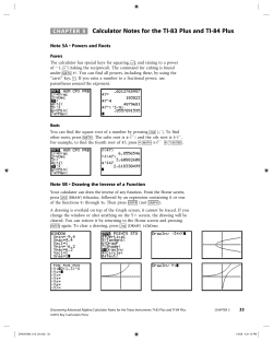 CHAPTER 5 Calculator Notes for the TI-83 Plus and