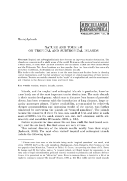 nature and tourism on tropical and subtropical islands