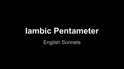 Iambic Pentameter - EDUTRONIC | Mr Harris | Year 9 English