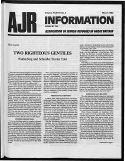 INFORMATION - The Association of Jewish Refugees