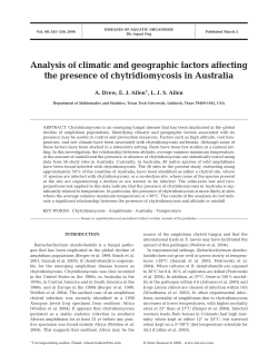 Analysis of climatic and geographic factors affecting the presence of