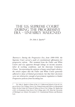 The US Supreme Court During the Progressive Era