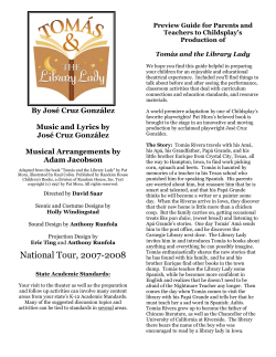 Tomas and The Library Lady National Tour