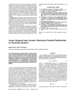 Anodic Stripping Peak Currents: Electrolysis