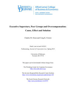 Executive Superstars, Peer Groups and Overcompensation: Cause
