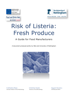 Risk of Listeria - Fresh Produce