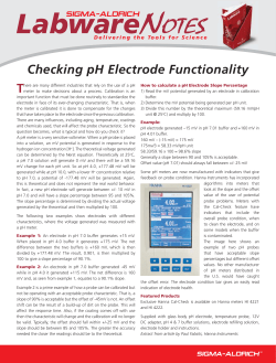Checking pH Electrode Functionality - Sigma