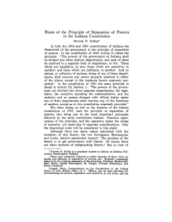 Roots of the Principle of Separation of Powers in the Indiana