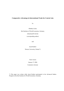 Comparative Advantage in International Trade for Central Asia