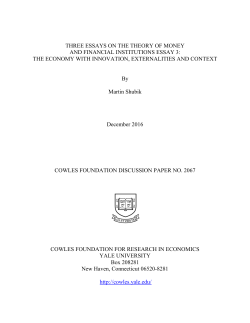 three essays on the theory of money and financial institutions essay