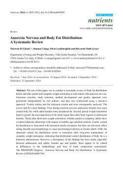 Anorexia Nervosa and Body Fat Distribution: A Systematic