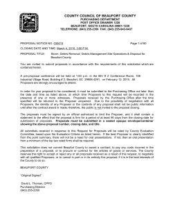 RFP #: 030415 - Beaufort County