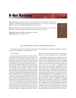 Part 2: Forum on Robert O. Paxton`s French Peasant Fascism - H-Net