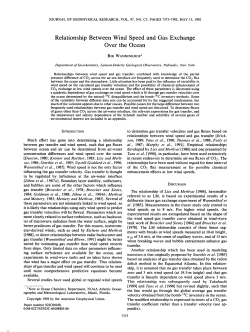Relationship Between Wind Speed and Gas Exchange Over the