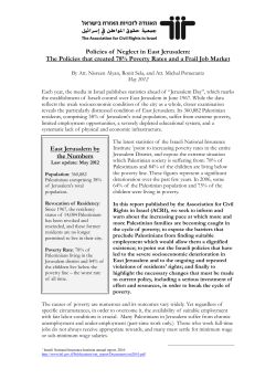Policies of Neglect in East Jerusalem: The Policies that created 78
