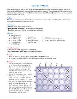 Mini-Lab--Activities of Metals