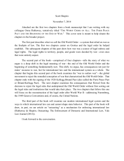 The Worst Crime of All: The Paris Peace Pact and the Beginning of