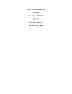 The Culture of the Beowulf Saga Aidan Dixon 650 A Street
