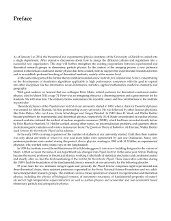 Preface - UZH Physik