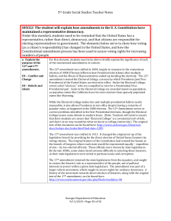 5th Grade Social Studies Teacher Notes SS5CG3 The student will