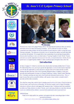 St. Anne`s CE Lydgate Primary School Welcome