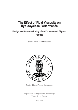 The Effect of Fluid Viscosity on Hydrocyclone - BORA