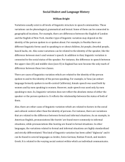 Social Dialect and Language History