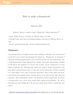 How to make a domesticate