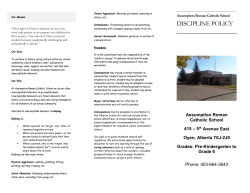 DISCIPLINE POLICY - Assumption School