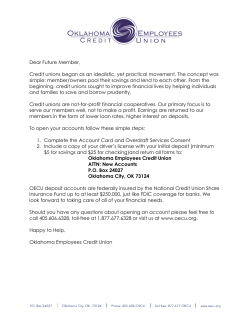 Dear Future Member, Credit unions began as an idealistic, yet