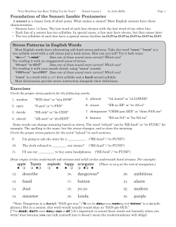 Foundation of the Sonnet