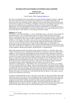 Bel Canto Principles Podium