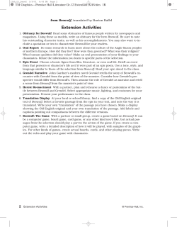 Extension Activity Workbook: Unit 1: from Beowulf