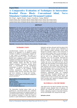 A Comparative Evaluation of Techniques in Interscalene