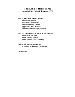 This Land Is Home to Me - Catholic Conference of West Virginia