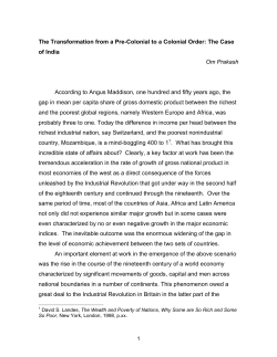 The Transformation from a Pre-Colonial to a Colonial Order