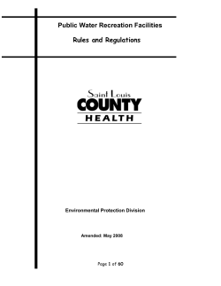 Public Water Recreation Facilities Rules and Regulations