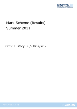 Mark Scheme (Results) Summer 2011 - Edexcel