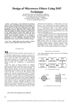 Design of Microwave Filters Using DSP Technique