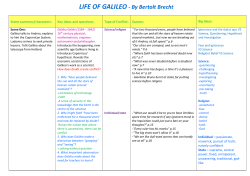 LIFE OF GALILEO - By Bertolt Brecht