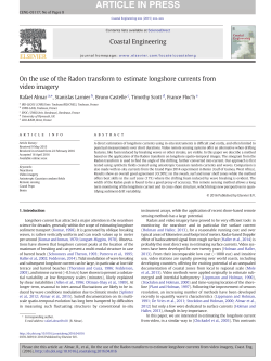 On the use of the Radon transform to estimate longshore currents