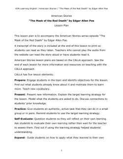 American Stories &ldquo;The Mask of the Red Death&rdquo; by Edgar Allen Poe