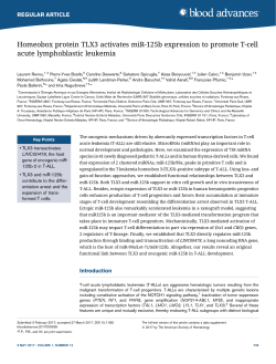 Homeobox protein TLX3 activates miR-125b