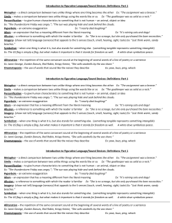 Introduction to Figurative Language/Sound Devices