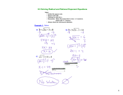 1 6.5 Solving Radical and Rational Exponent Equations