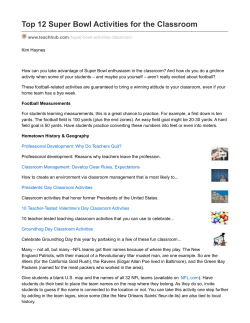Top 12 Super Bowl Activities for the Classroom