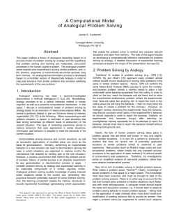 A Computational Model of Analogical Problem Solving