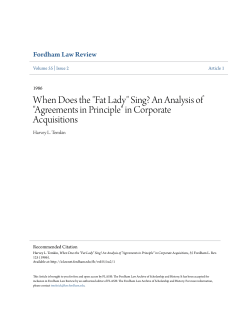 Agreements in Principle - FLASH: The Fordham Law Archive of