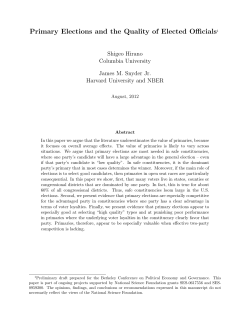 Primary Elections and the Quality of Elected Officials